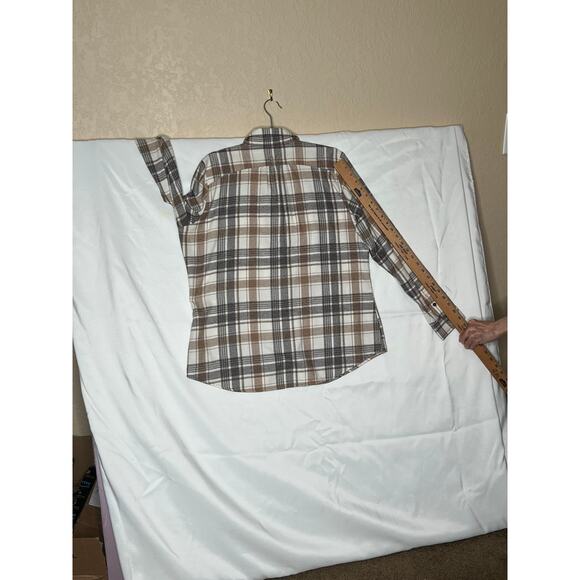 Kuhl womens size L shirt beige/cream button-up plaid flannel  soft, outdoors - Picture 6 of 10